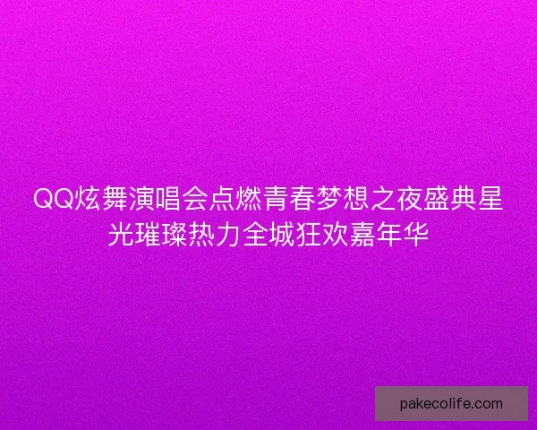 QQ炫舞演唱会点燃青春梦想之夜盛典星光璀璨热力全城狂欢嘉年华
