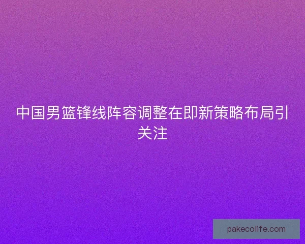 中国男篮锋线阵容调整在即新策略布局引关注